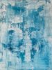 Duo de toiles 60 cm x 80 cm nuances de bleu azur.