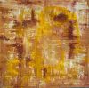 Toile 100 cm x 100 cm nuances d'orange et doré.